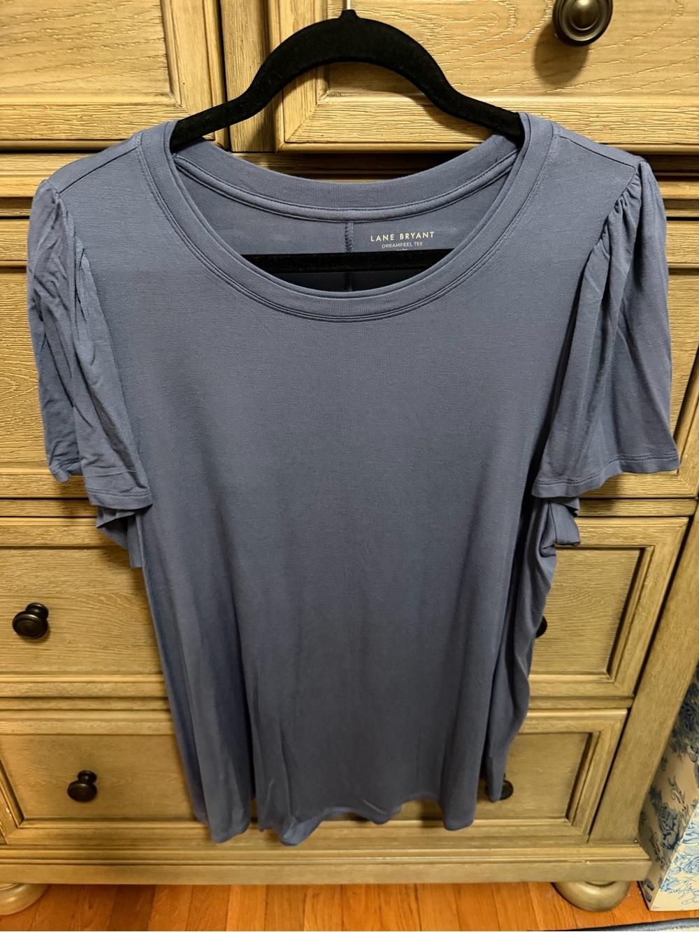 Lane Bryant Slate Blue Short Sleeve Crew Neck Top